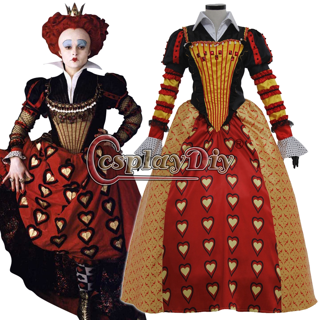 Tim Burton's Alice In Wonderland Red Queen Dress Cosplay Costume For ...