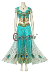 Cosplaydiy 2019 Indian Movie Aladdin Costume Princess Jasmine Cosplay Fancy Dress Adult Women Halloween Carnival Outfit Custom Made