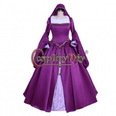 Cosplaydiy Victorian Queen Elizabeth Tudor Period Gothic Faire Tudor Purple dress Anne Boleyn french dress Custom Made
