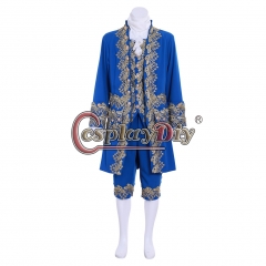 Cosplaydiy 18th British Prince Costume Medieval Men Costume Blue Suit Marie Antoinette Costume Custom Made