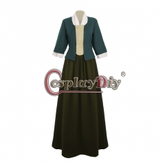 Cosplaydiy Outlander Scottish Cosplay Costume Women Medieval Victorian Dress Claire Fraser Dress